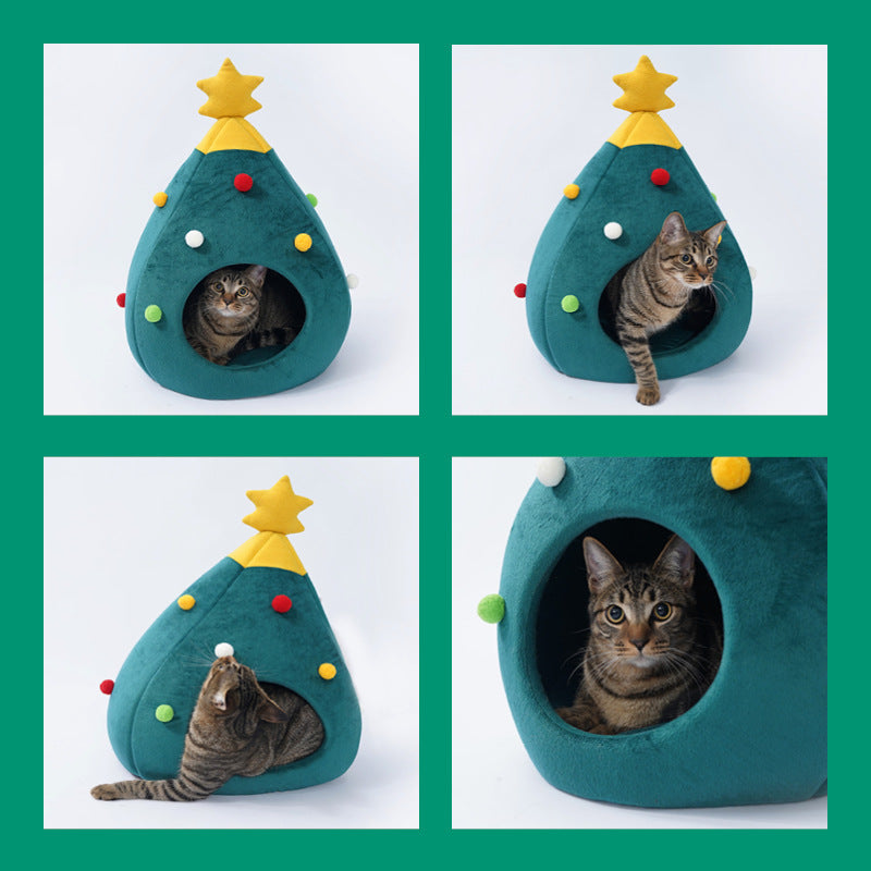 Kitty's christmas tree hide away