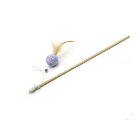 Kitty's dangling feather wand